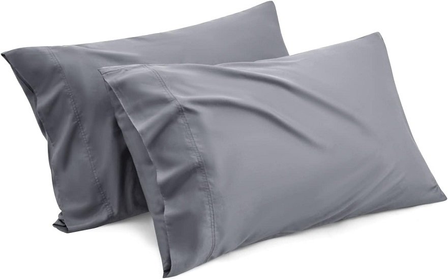 Cool Pillowcase Large - 100% Rayon, Sourced from Bamboo Dark Gray Pillowcases 2, Silky Soft Breathable Pillowcases with Envelope Closure, 20x30 inches