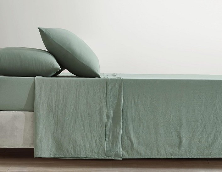 Stone Washed Full Size Sheet Set - 4-Piece Extra Soft Breathable Wrinkle & Fade Resistant 14-Inches Deep Pocket Sheets & Pillowcases Set - Full, Sage Green