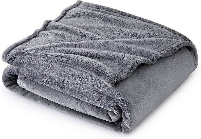 Fleece Throw Blanket for Couch Grey - Lightweight Plush Fuzzy Cozy Soft Blankets and Throws for Sofa, 50x60 inches